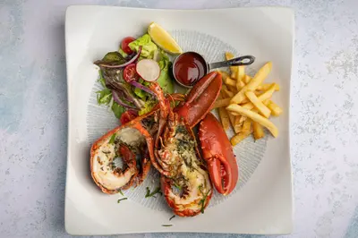 Whole grilled lobster